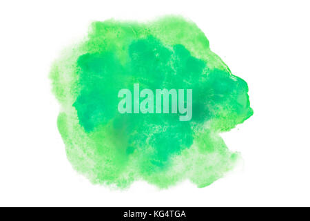 Abstract green watercolor splash isolated on white background Stock ...