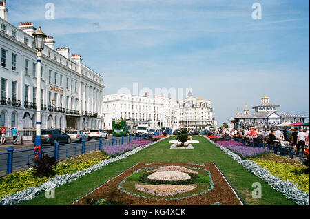 The Carpet Gardens and Grand Parade on Eastbourne seafront, East Sussex, UK Stock Photo