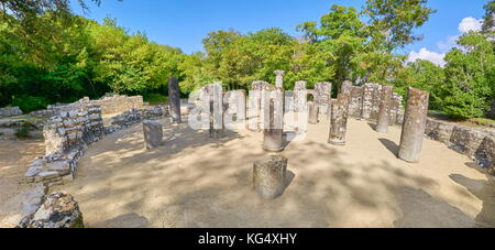 Ruins of the Baptistery in ancient Butrint, Albania, UNESCO Stock Photo