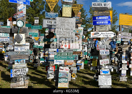 Watson Lake, Signpost Forest, Yukon, Canada Stock Photo