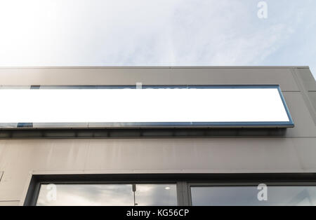 Narrow store front mock up name tag Ad Space Stock Photo