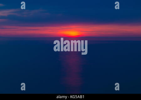 Long exposure view of the sea and the sky after the sunset Stock Photo