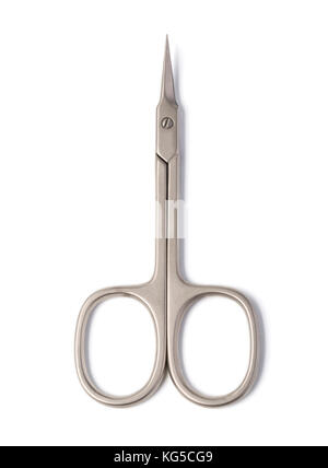 pair of cuticle scissors isolated on white background Stock Photo