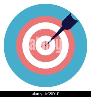 Target WIth Arrow Icon On Round Blue Background Stock Vector