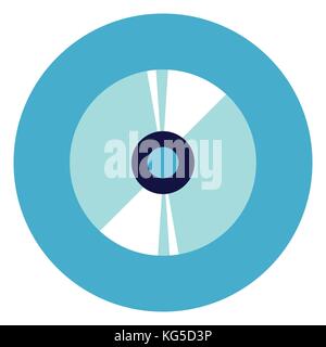 Cd Disc Icon On Round Blue Background Stock Vector