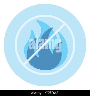 No Open Fire Allowed Icon On Blue Background Stock Vector