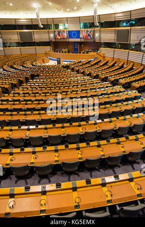 Brussels, Belgium - August 28, 2017: Interior of the European Parliament called Espace Leopold in Brussels, Belgium Stock Photo
