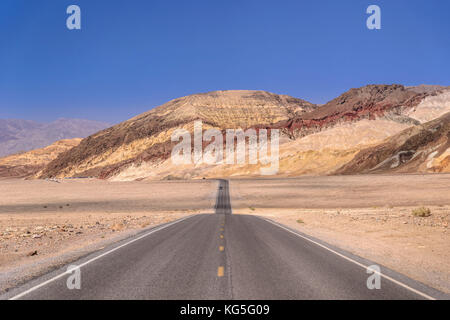 The USA, California, Death Valley National Park, Badwater Road with Amargosa Range
