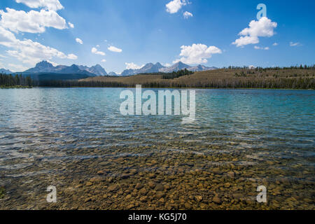 Redfish lake in a valley north of Sun valley, Sawtooth National Forest, Idaho, USA