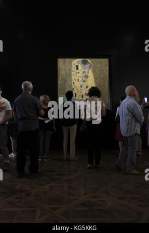 Europe, Austria, Vienna, Belvedere Museum, Gustav Klimt exhibition, visitors Stock Photo