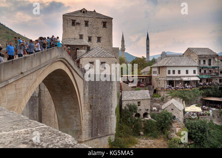 The Old bridge (Stari Most), unesco world heritage site in Mostar, Bosnia and Herzegovina Stock Photo