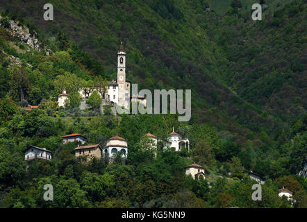 Sanctuary Beata Vergine del Soccorso of Ossuccio, lake como, Como province, Lombardy, Italy, Europe Stock Photo