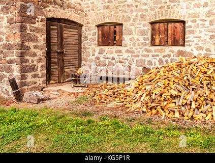 Maso in St. Magdalena Funes Valley Dolomites South Tyrol Italy Europe Stock Photo