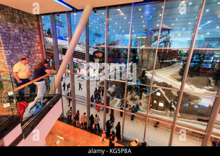 Dubai, United Arab Emirates. Ski Dubai inside the Mall of the Emirates in Dubai, United Arab Emirates Stock Photo