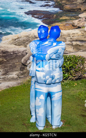 Sculpture by the sea 2017, annual exhibition on the coastal walk between Bondi and Tamara Beach, Sydney, New South Wales, Australia. Sculpture titeled Stock Photo