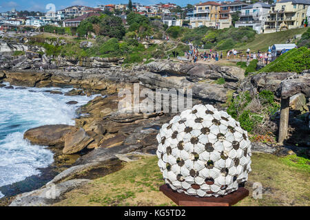 Sculpture by the sea 2017, annual exhibition on the coastal walk between Bondi and Tamara Beach, Sydney, New South Wales, Australia. Ceramics and mild Stock Photo