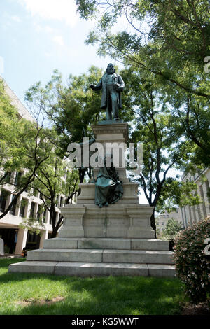 Statue of Brigadier General Albert Pike in Washington DC, United States. Stock Photo