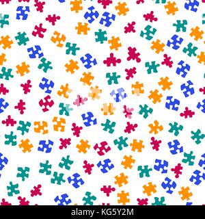 Seamless color puzzles background Stock Vector