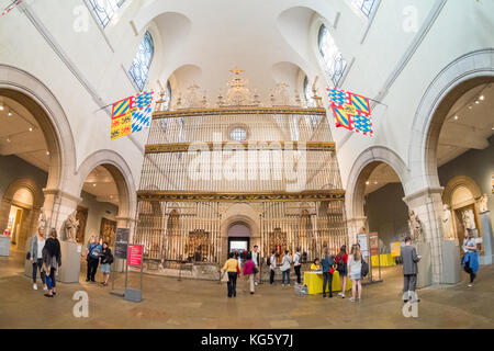 Spanish choir screen from the Valladolid cathedral 1763,Medieval Sculpture Hall, The Metropolitan Museum of Art, Fifth Avenue, New York, USA, America Stock Photo