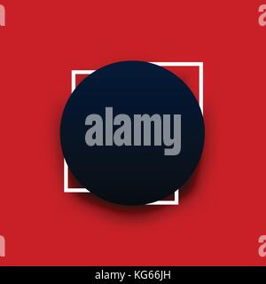 banner circle on red Stock Vector