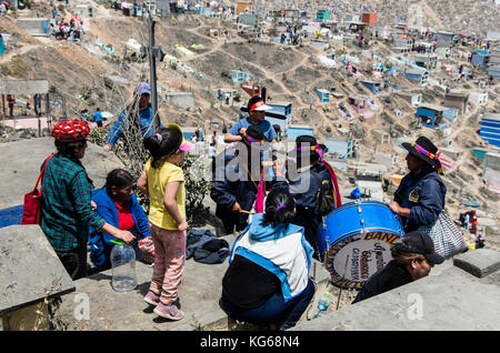 All Saints Day in Lima cemetery, Peru. Stock Photo