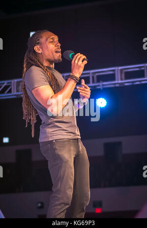 I AM RELIEF CONCERT, SIR GARFIELD SOBERS GYMNASIUM, WILDEY, ST. MICHAEL, BARBADOS Stock Photo