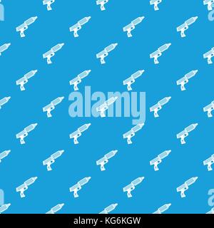 Plastic gun toy pattern seamless blue Stock Vector