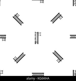 Swedish ladder pattern seamless black Stock Vector