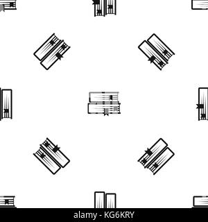 Two books pattern seamless black Stock Vector
