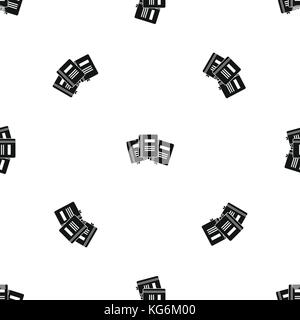 Three books with bookmarks pattern seamless black Stock Vector