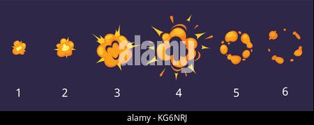 Explosion frames for animation Stock Vector
