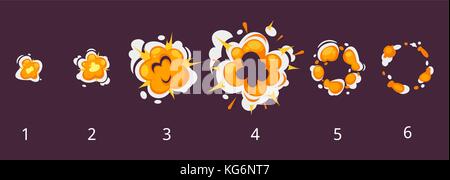 Explosion frames for animation Stock Vector