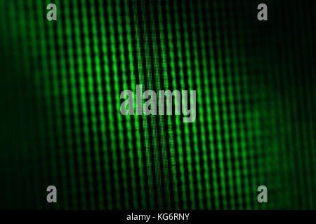 TV screen pixels closeup green background Stock Photo