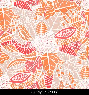 Autumn seamless pattern with colorful leafs. Vector illustration Stock Vector
