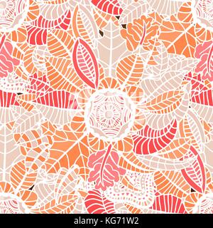 Autumn seamless pattern with colorful leafs. Vector illustration Stock Vector