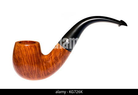 Smokers pipe cut out or isolated on a white background. Stock Photo
