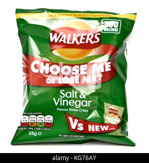 Walkers salt and vinegar crisps 25g Stock Photo