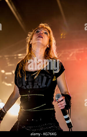 Angela Gossow of Arch Enemy live at Bloodstock, 2007. Stock Photo