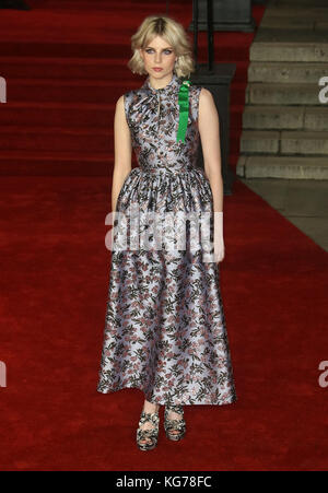 London, UK. 2nd November, 2017. Lucy Boynton attends the Murder on the Orient Express film premiere Stock Photo