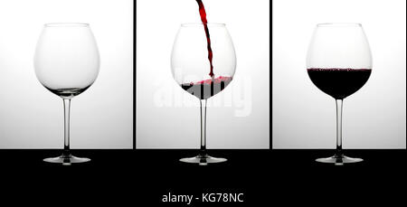 Three glasses of wine Stock Photo
