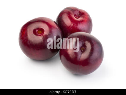 plums are isolated on a white background with clipping path Stock Photo