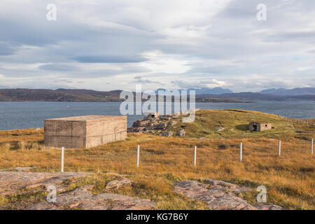 Rubha Nan Sasan, Cove Battery, Loch Ewe, Highlands, Scotland. Stock Photo