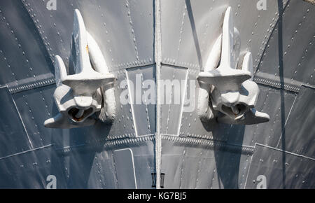 Halifax, Canada - August 29, 2017: The HMCS Sackville, a flower-class Corvette that served as an escort ship during World War Two. Stock Photo