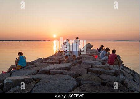 Summer evening at Britannia Beach, Ottawa, Canada Stock Photo