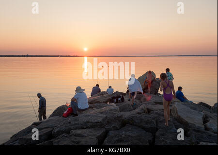 Summer evening at Britannia Beach, Ottawa, Canada Stock Photo