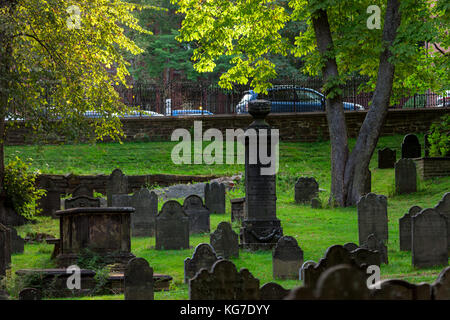 Halifax, Canada - August 29, 2017: The Old Burying Ground opened in 1749 is a National Historic Site of Canada and listed in the Nova Scotia Heritage  Stock Photo