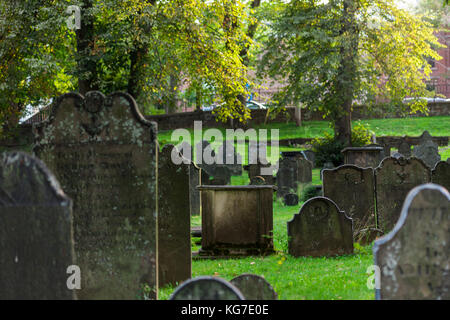 Halifax, Canada - August 29, 2017: The Old Burying Ground opened in 1749 is a National Historic Site of Canada and listed in the Nova Scotia Heritage  Stock Photo