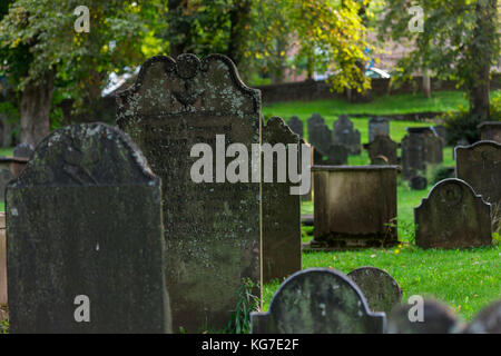 Halifax, Canada - August 29, 2017: The Old Burying Ground opened in 1749 is a National Historic Site of Canada and listed in the Nova Scotia Heritage  Stock Photo