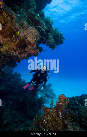 Cave Rock, Eleuthera, Bahama Islands Stock Photo