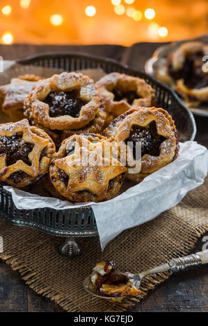 Traditional homemade mince pies. Christmas baking Stock Photo
